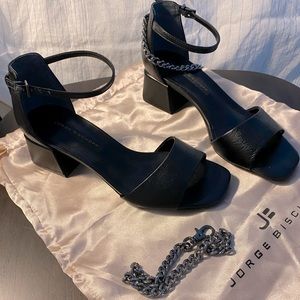 Jorge Bischoff Black Leather Sandals. BRAND NEW!